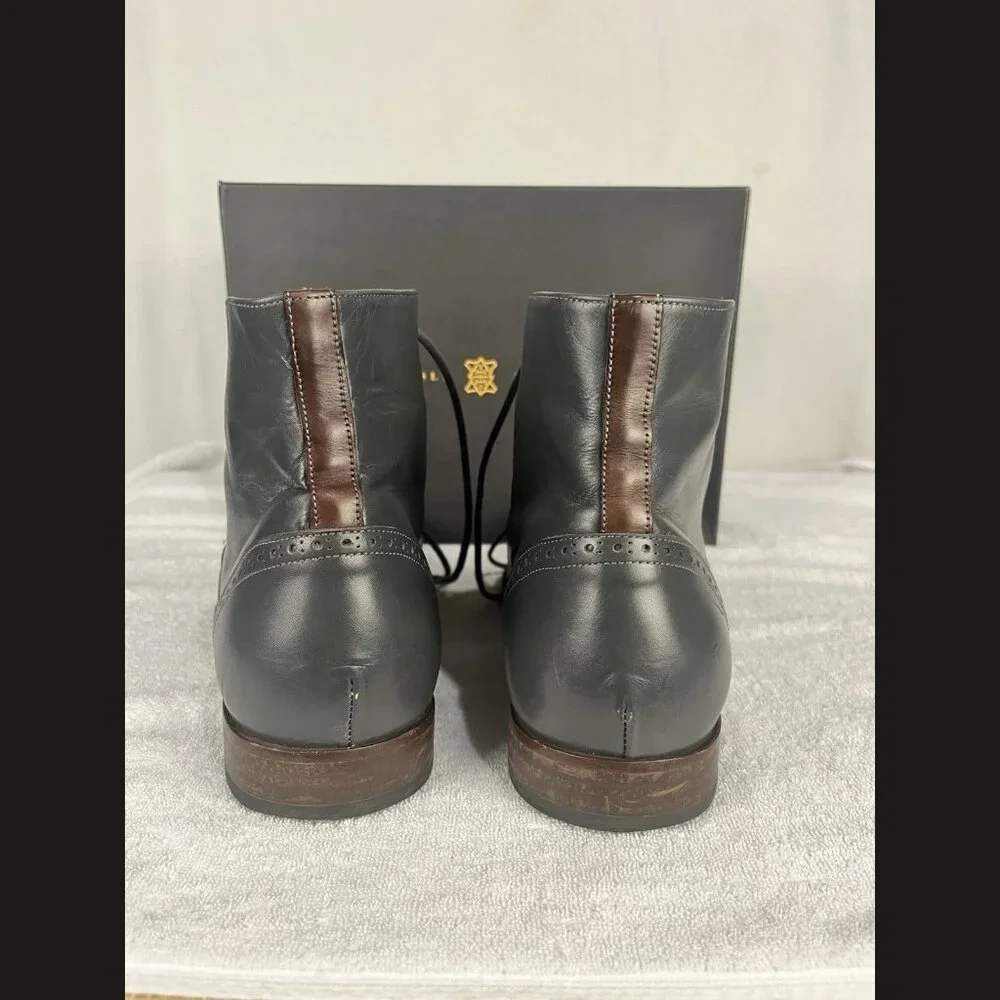 Undandy Men’s Ankle Boots Size‎ 45 Multicolor Brown & Grey Leather Dress Shoes